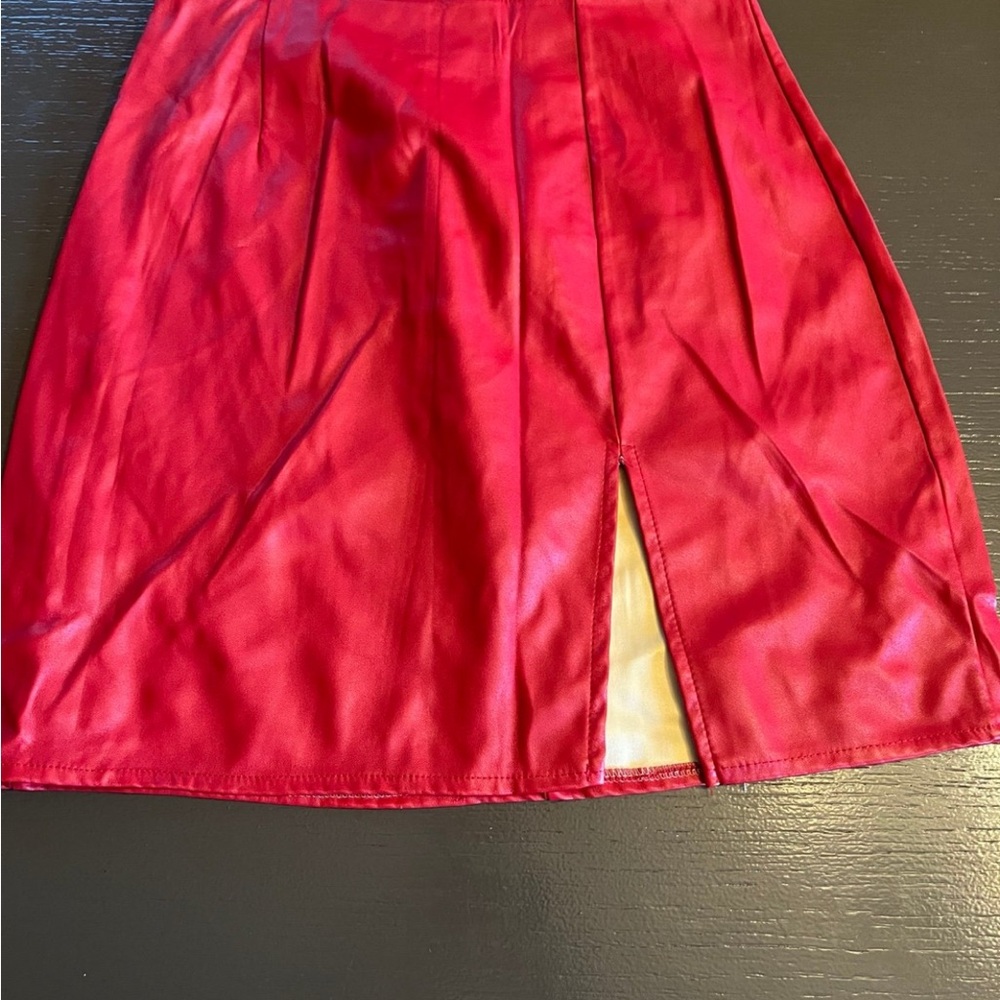 Windsor Red Pencil Skirt with Slit for Cocktail